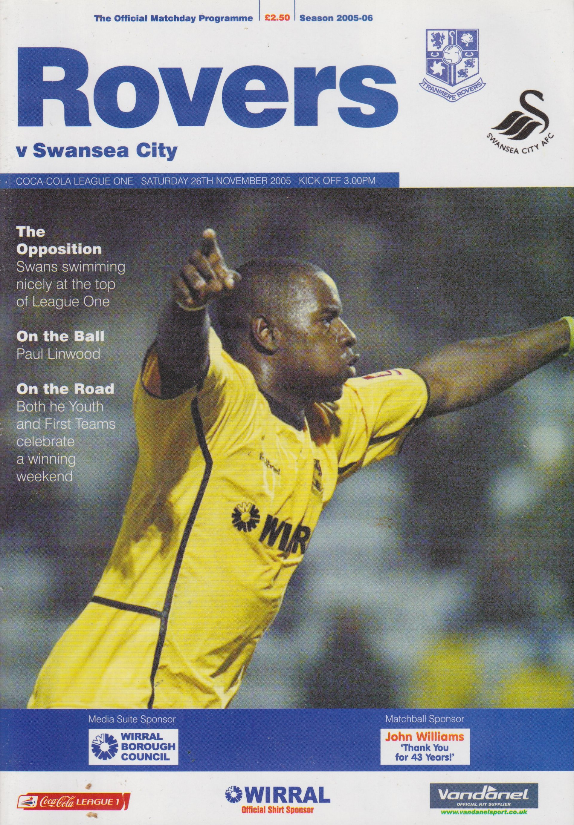 Tranmere Rovers v Swansea City match programme